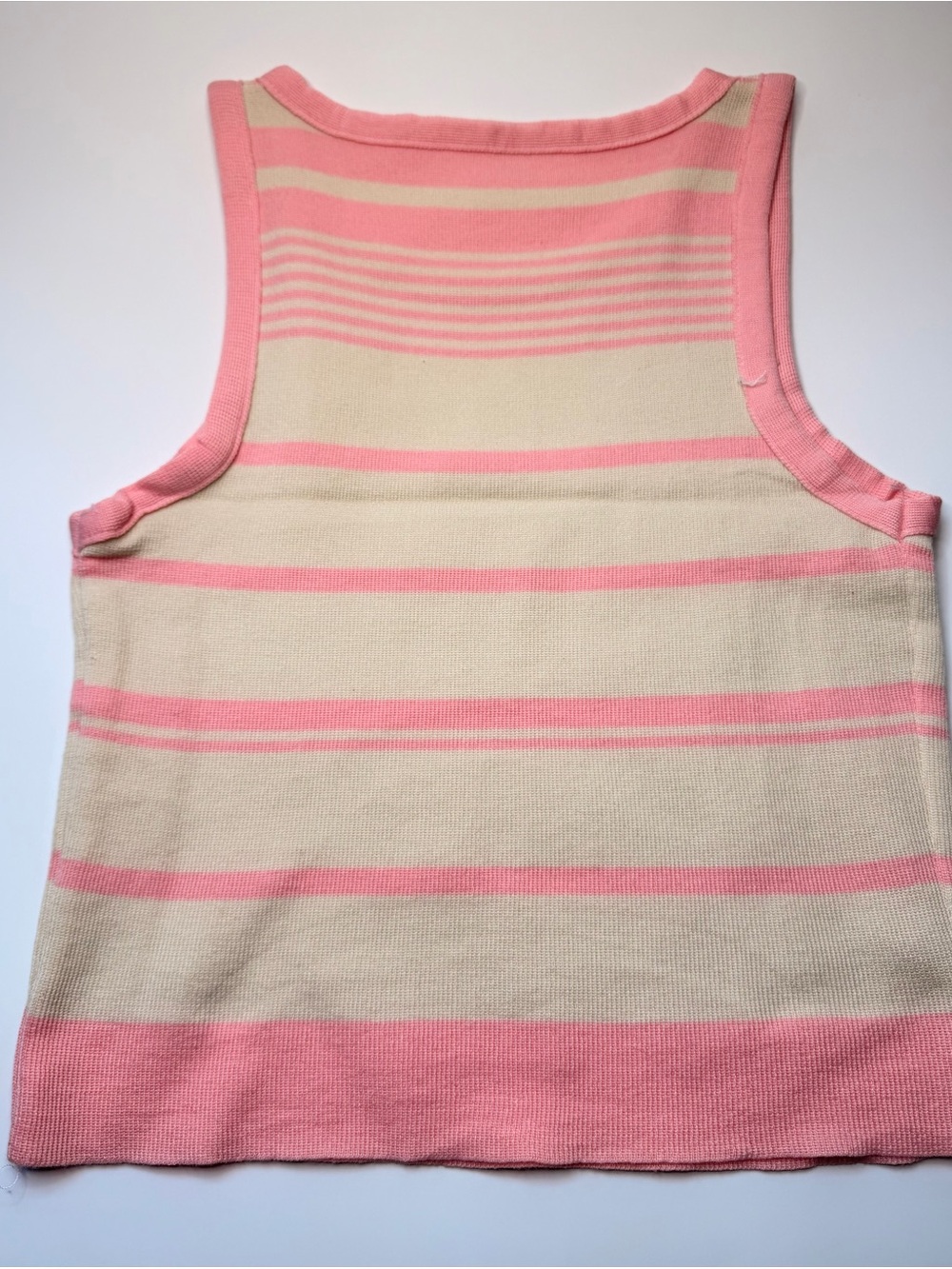 Striped Pink & Cream Knit Tank Top